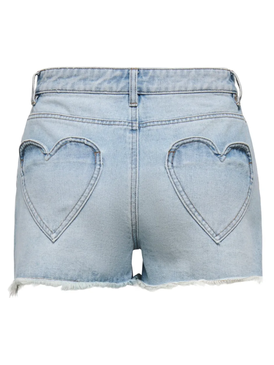 Clearance ONLZUMA Mellemhøj talje Regular fit Shorts Dame Shorts|Double Denim