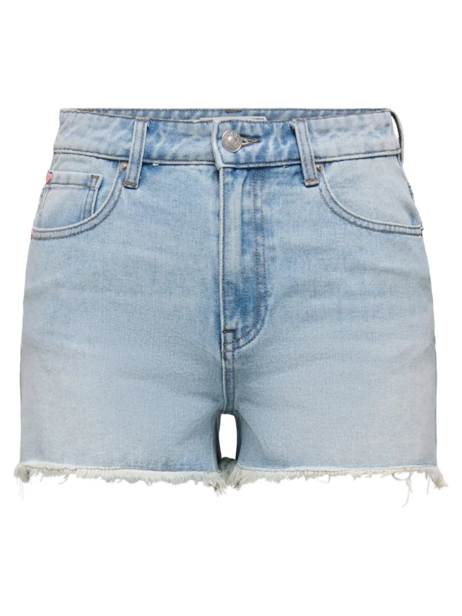 Clearance ONLZUMA Mellemhøj talje Regular fit Shorts Dame Shorts|Double Denim