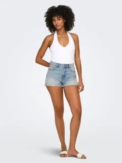 Clearance ONLZUMA Mellemhøj talje Regular fit Shorts Dame Shorts|Double Denim