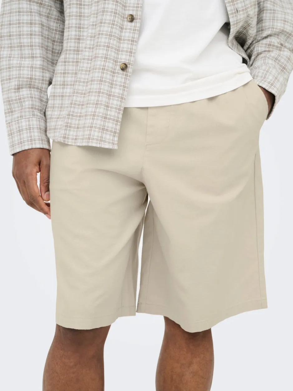 Sale ONSDAVES Wide leg fit Hør Shorts Shorts