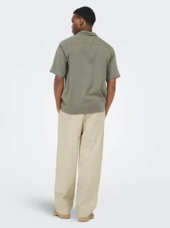 ONSDAVES Wide leg fit Hør Bukser Bukser