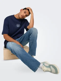 New ONSEDGE Mellemhøj talje Straight fit Jeans Jeans|Jeans