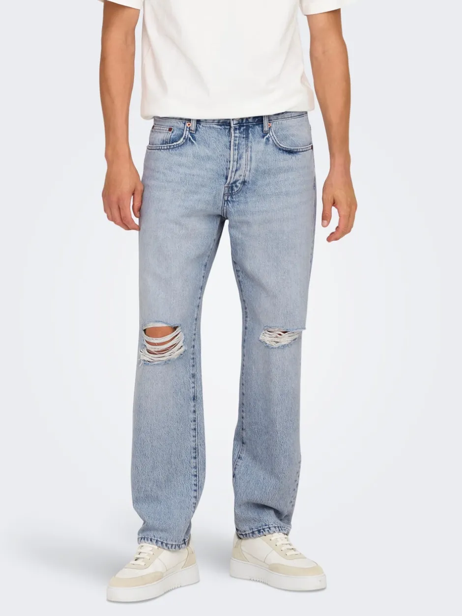Hot ONSEDGE Mellemhøj talje Straight fit Jeans Jeans|Jeans