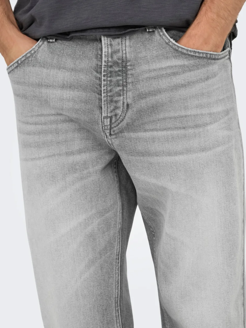 Clearance ONSEDGE Mellemhøj talje Straight fit Jeans Jeans|Jeans