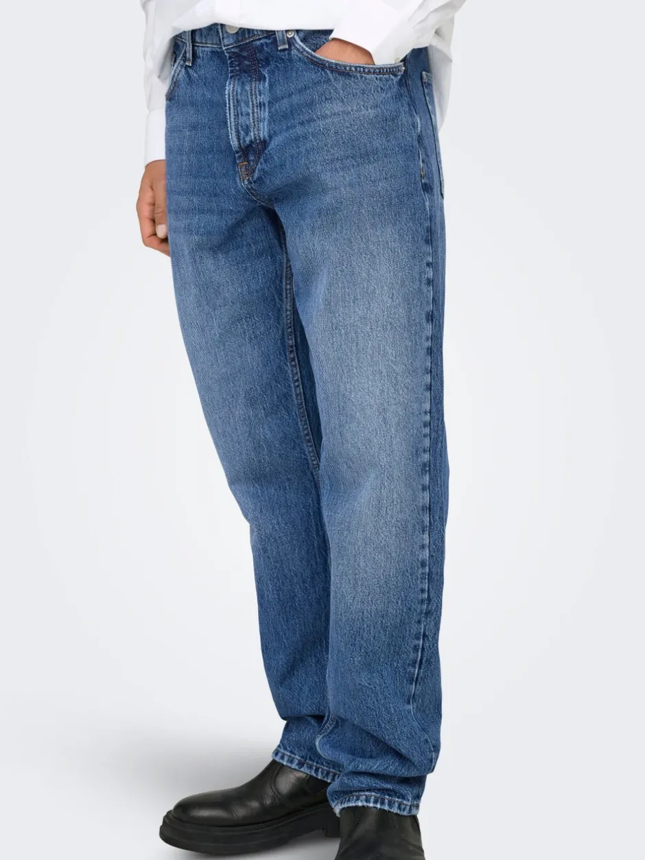 Discount ONSEDGE Mellemhøj talje Straight fit Jeans Jeans|Jeans