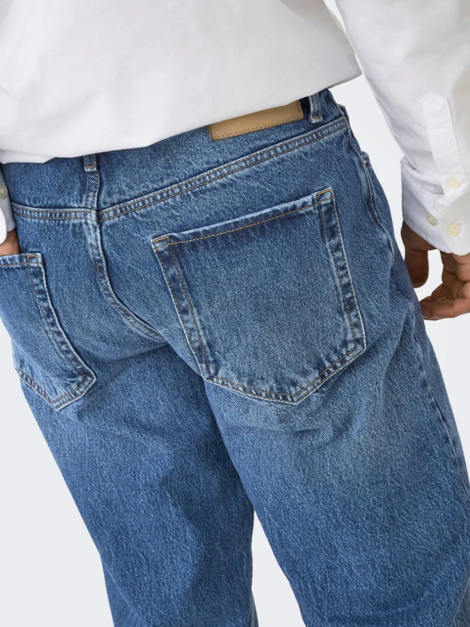 Discount ONSEDGE Mellemhøj talje Straight fit Jeans Jeans|Jeans