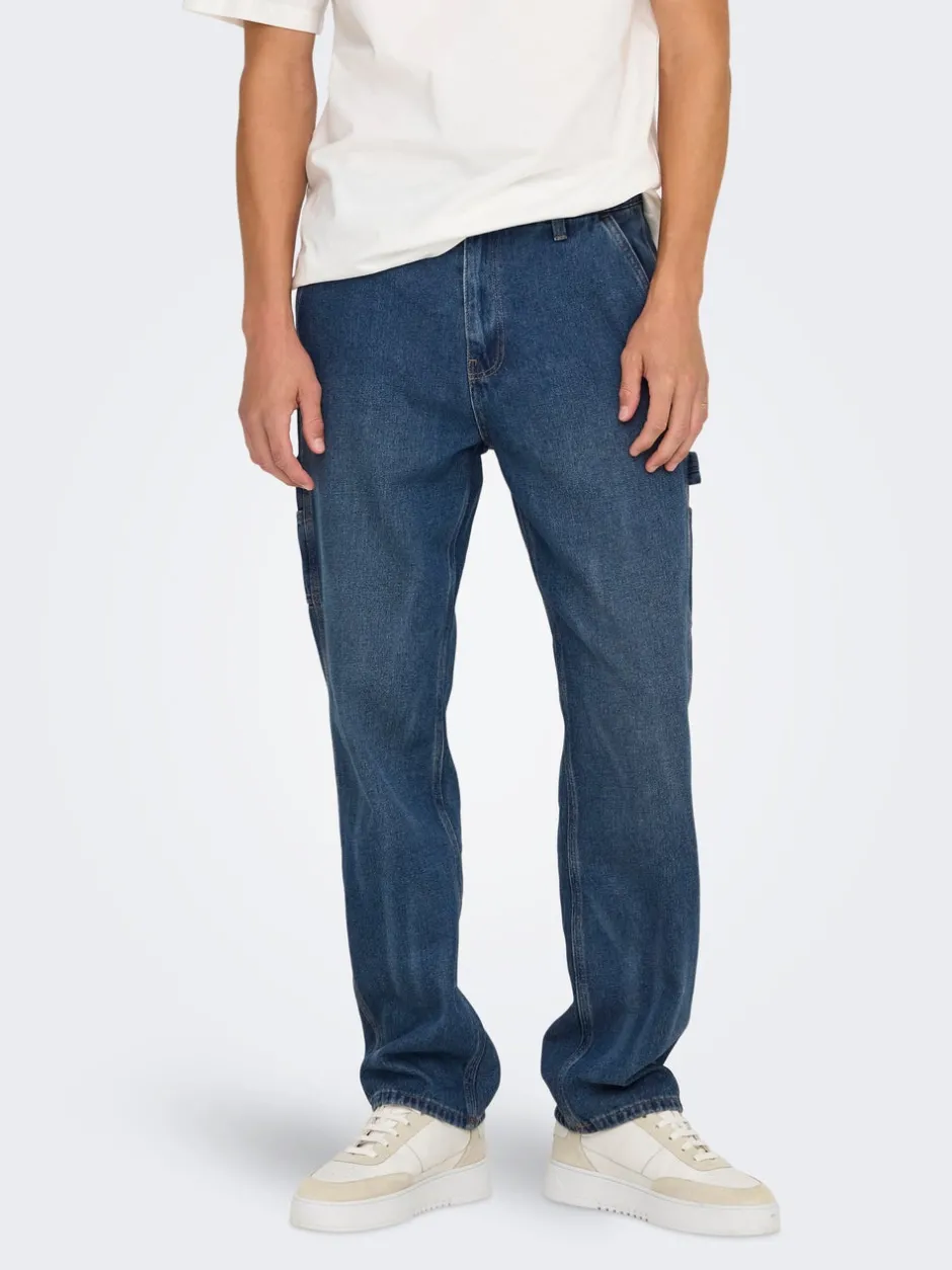 Clearance ONSEDGE Mellemhøj talje Straight fit Jeans Jeans|Jeans