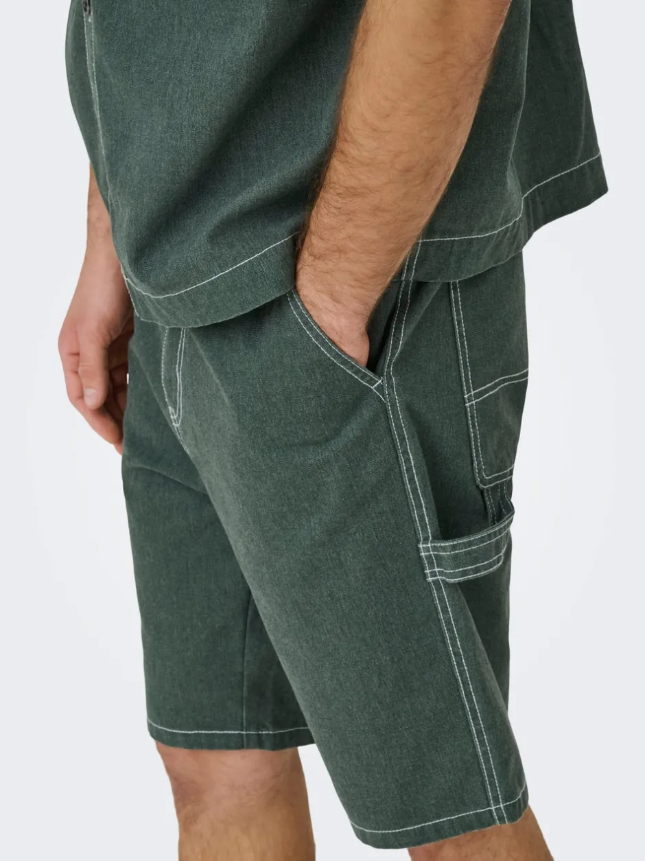 ONSEDGE Mid rise Straight fit Shorts med 5 lommer Shorts
