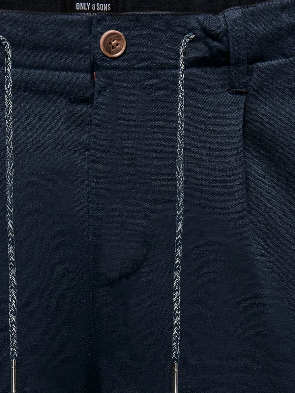 ONSLEO Tapered fit - cropped Hør Chinobukser Bukser