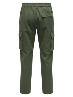 New ONSLINUS Tapered fit Hør Cargobukser Bukser