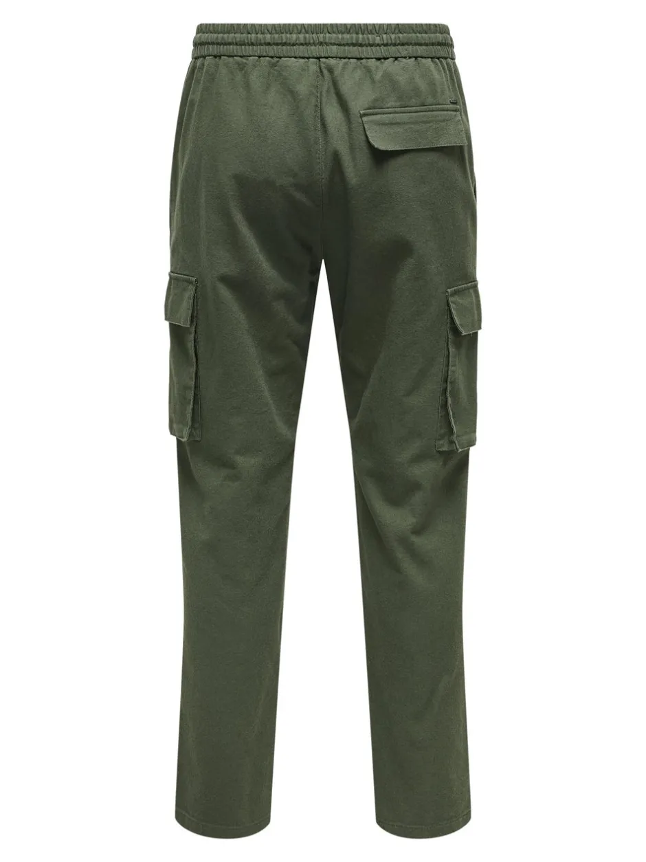 New ONSLINUS Tapered fit Hør Cargobukser Bukser