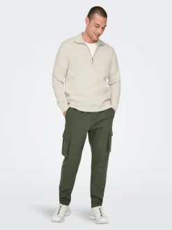 New ONSLINUS Tapered fit Hør Cargobukser Bukser