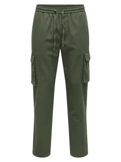 New ONSLINUS Tapered fit Hør Cargobukser Bukser