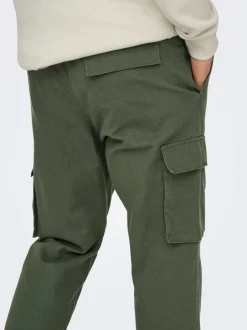 New ONSLINUS Tapered fit Hør Cargobukser Bukser