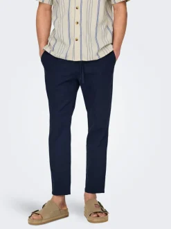 Sale ONSLINUS Tapered fit Hør Joggingbukser Bukser