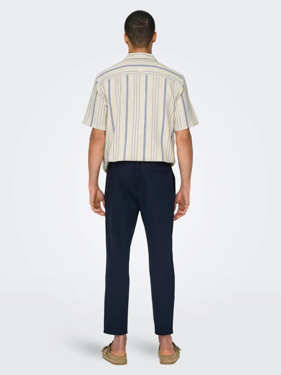 Sale ONSLINUS Tapered fit Hør Joggingbukser Bukser