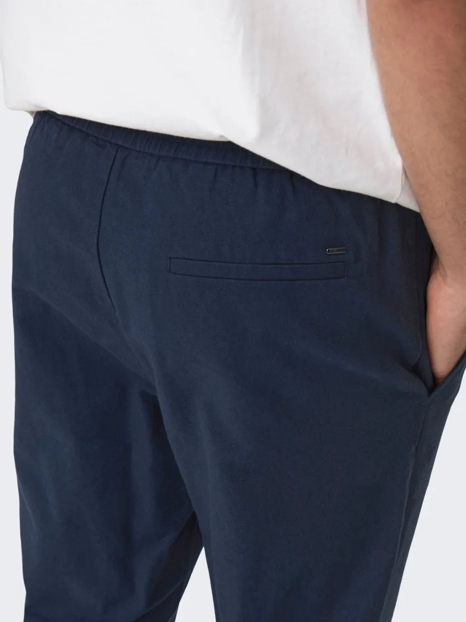 Sale ONSLINUS Tapered fit Hør Joggingbukser Bukser