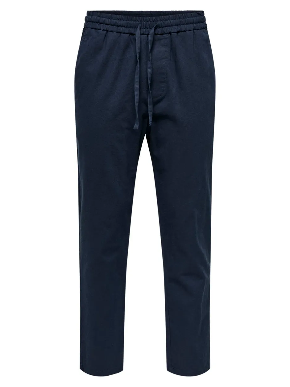 Sale ONSLINUS Tapered fit Hør Joggingbukser Bukser