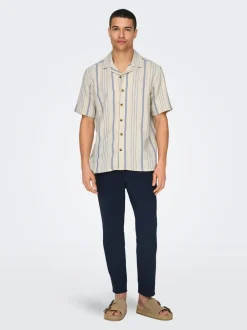 Sale ONSLINUS Tapered fit Hør Joggingbukser Bukser