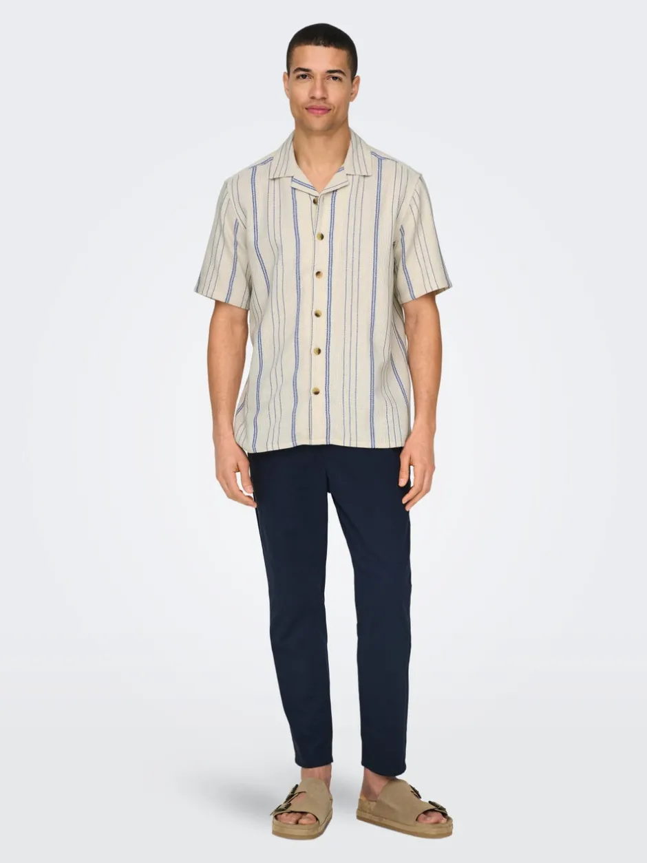 Sale ONSLINUS Tapered fit Hør Joggingbukser Bukser