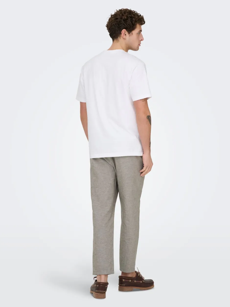 New ONSLINUS Tapered fit Hør Joggingbukser Bukser