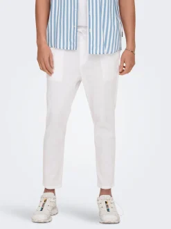 Best ONSLINUS Tapered fit Hør Joggingbukser Bukser
