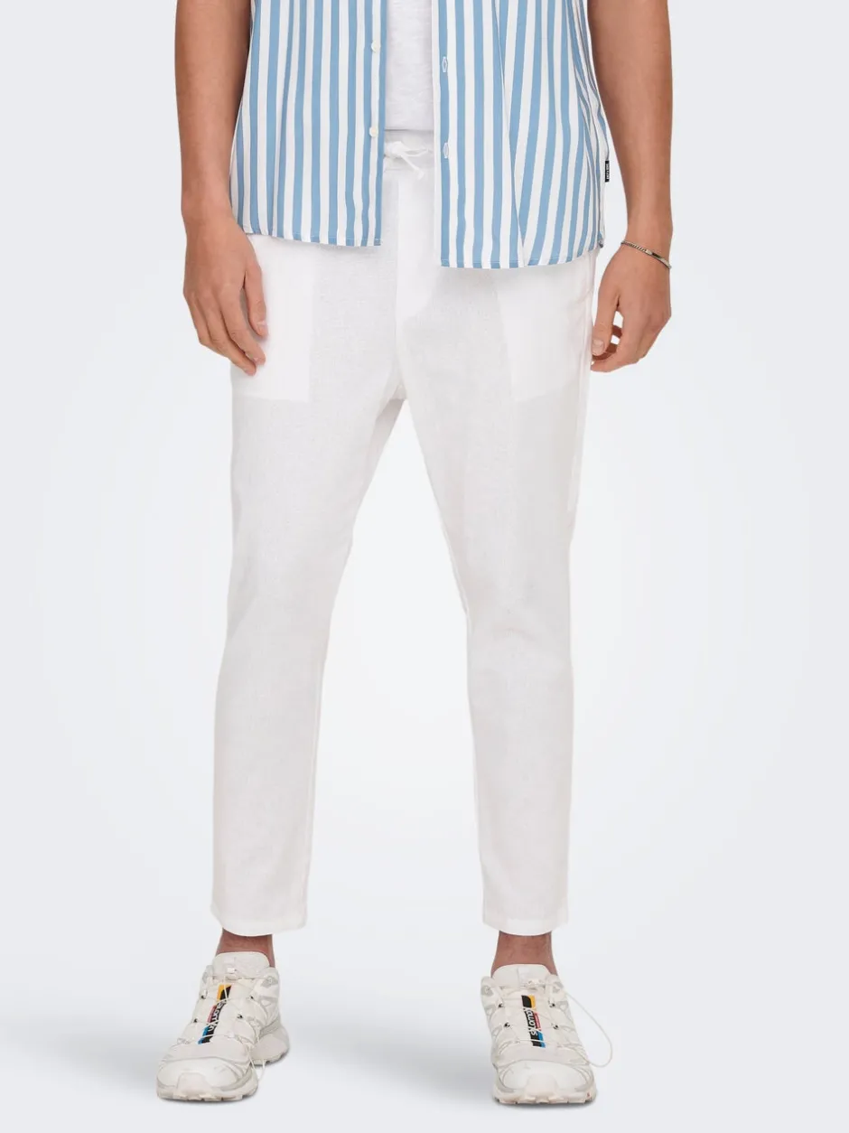 Best ONSLINUS Tapered fit Hør Joggingbukser Bukser