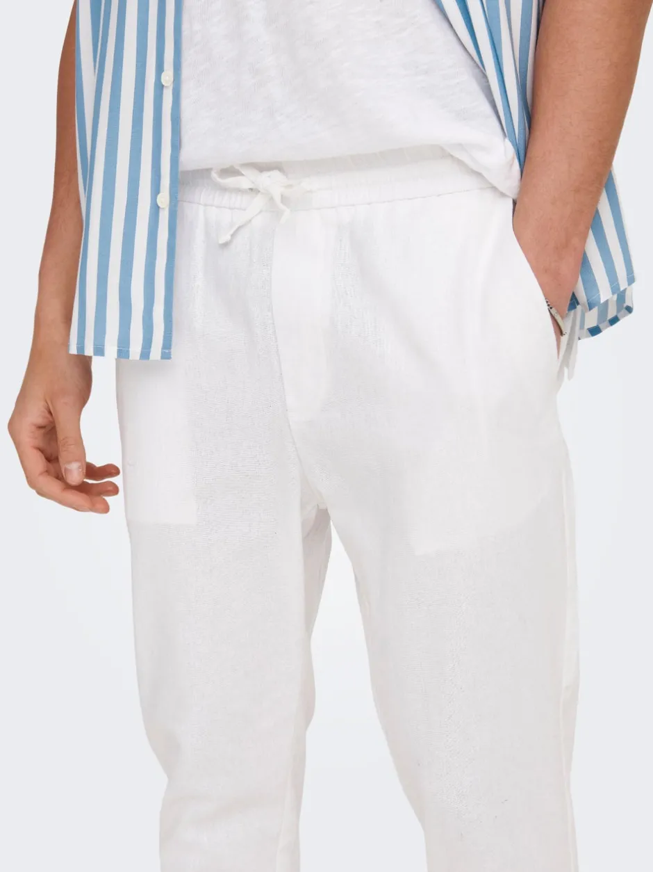 Best ONSLINUS Tapered fit Hør Joggingbukser Bukser