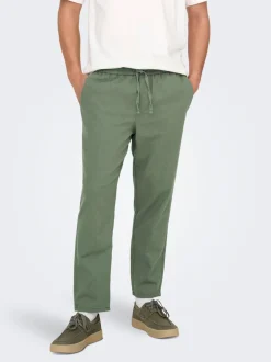 Online ONSLINUS Tapered fit Hør Joggingbukser Bukser