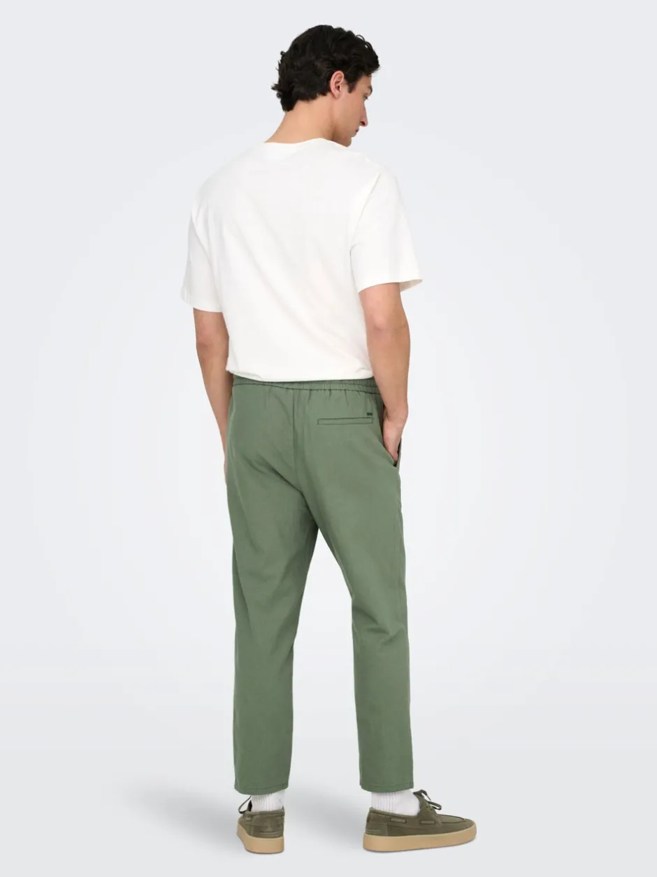 Online ONSLINUS Tapered fit Hør Joggingbukser Bukser