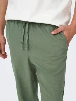 Online ONSLINUS Tapered fit Hør Joggingbukser Bukser