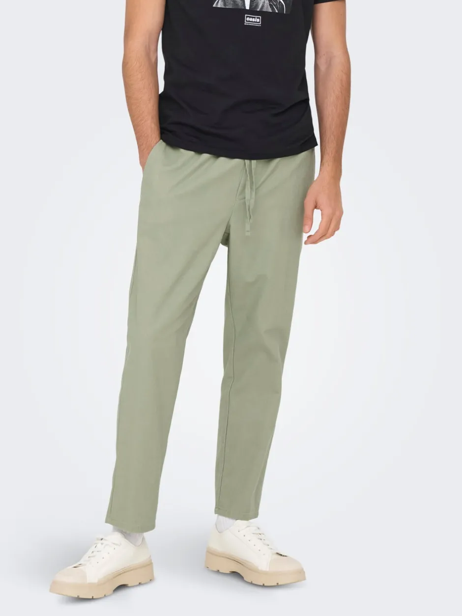 Best ONSLINUS Tapered fit Hør Joggingbukser Bukser