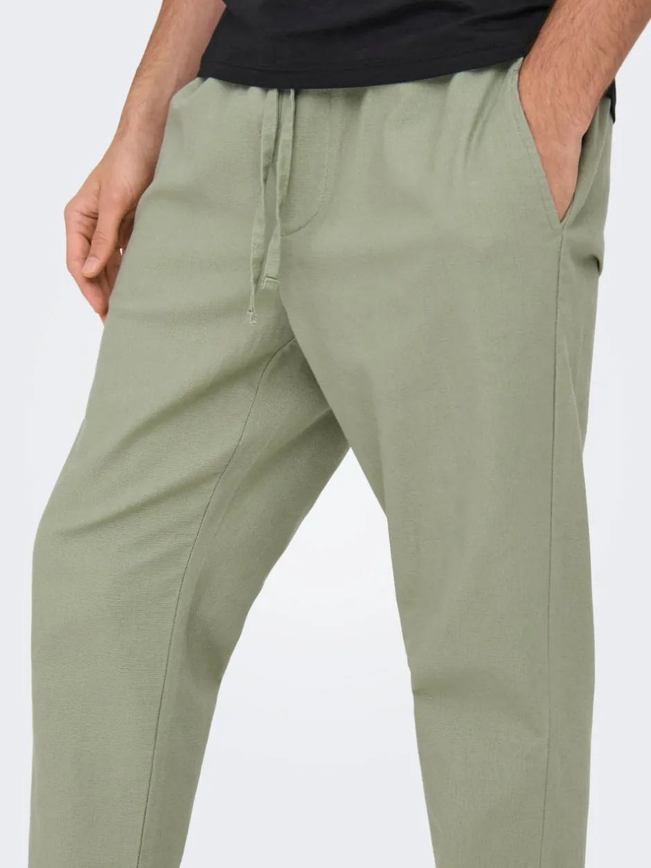 Best ONSLINUS Tapered fit Hør Joggingbukser Bukser