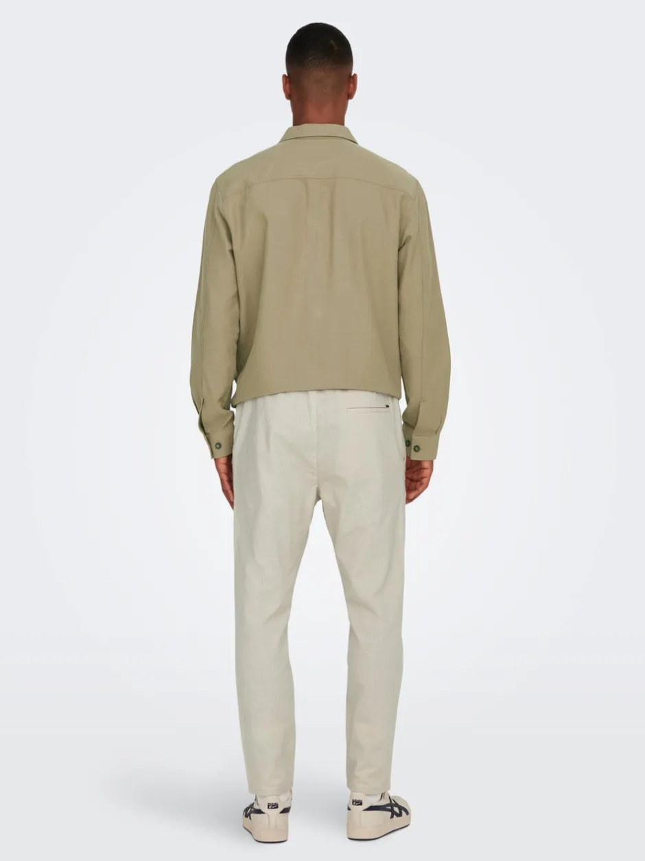 Online ONSLINUS Tapered fit Hør Joggingbukser Bukser