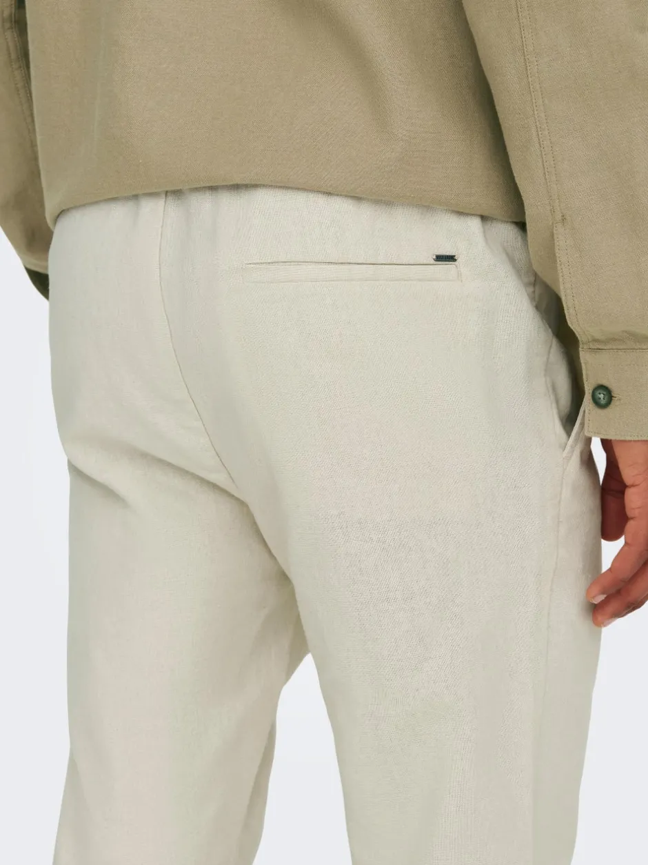 Online ONSLINUS Tapered fit Hør Joggingbukser Bukser