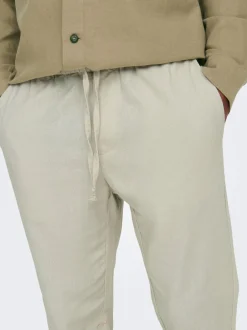 Online ONSLINUS Tapered fit Hør Joggingbukser Bukser