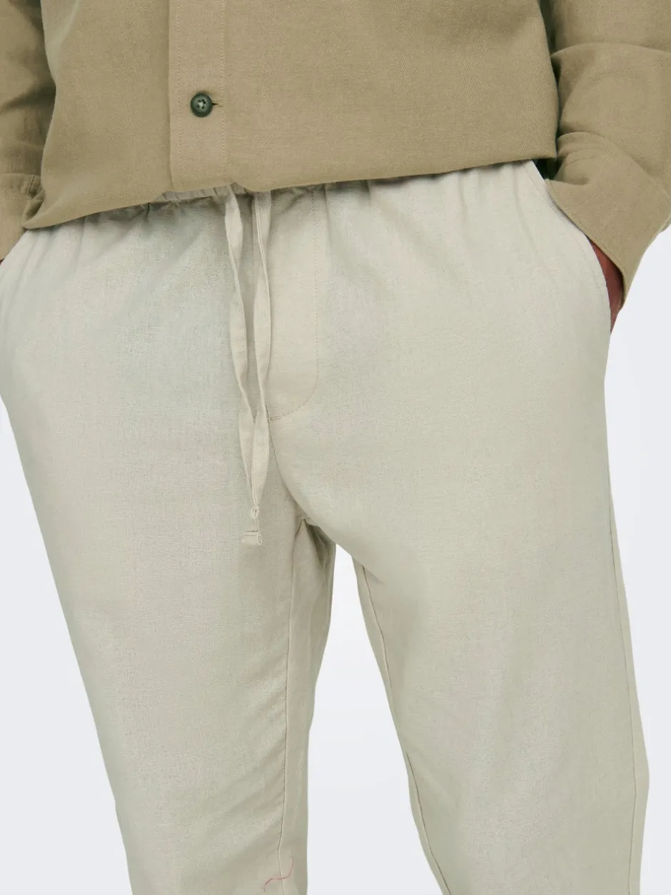 Online ONSLINUS Tapered fit Hør Joggingbukser Bukser
