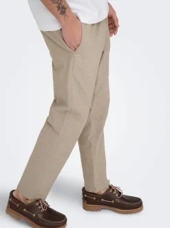 Clearance ONSLINUS Tapered fit Hør Joggingbukser Bukser