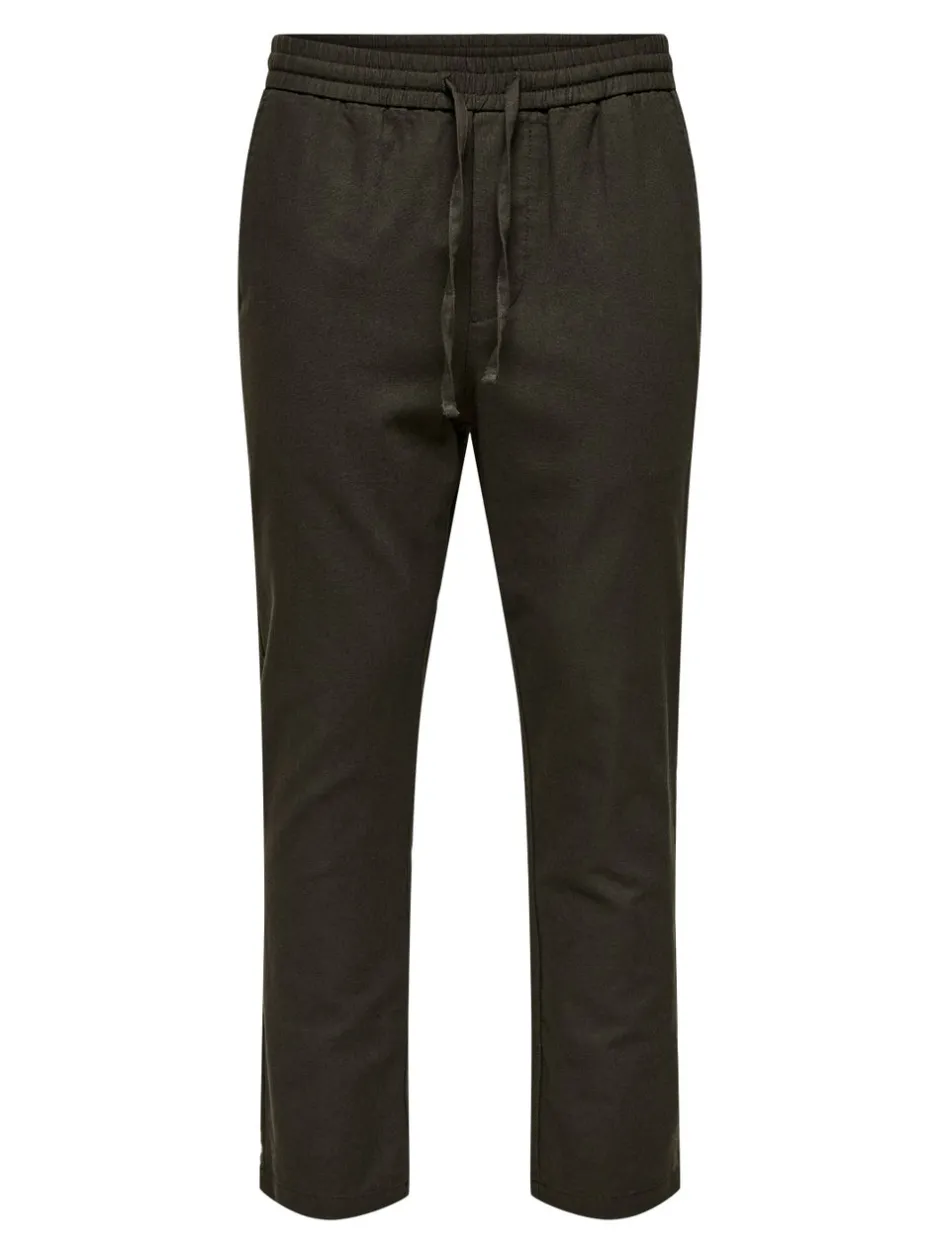 Best ONSLINUS Tapered fit Hør Joggingbukser Bukser