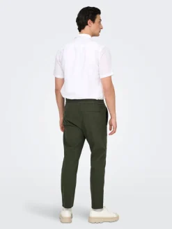 Discount ONSLINUS Tapered fit Hør Joggingbukser Bukser