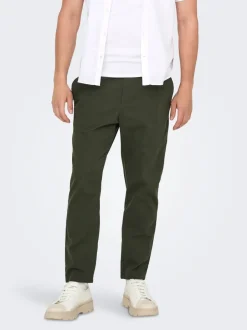 Discount ONSLINUS Tapered fit Hør Joggingbukser Bukser