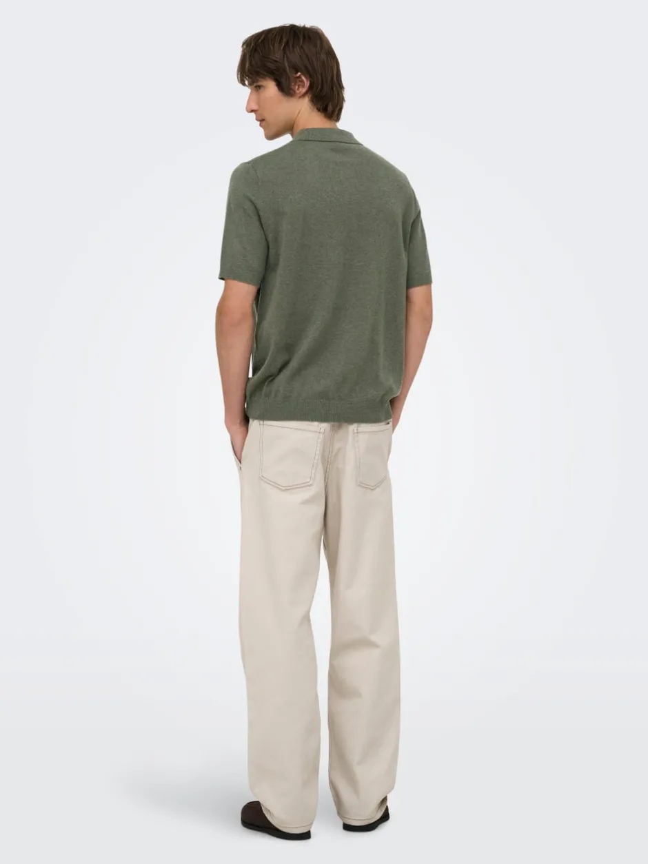 ONSLOUI Strikket poloshirt Strik