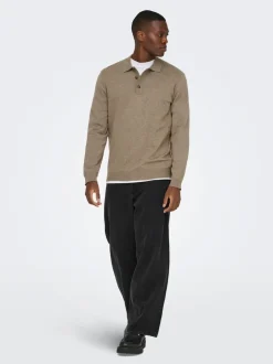 Outlet ONSLOUI Strikket poloshirt Strik