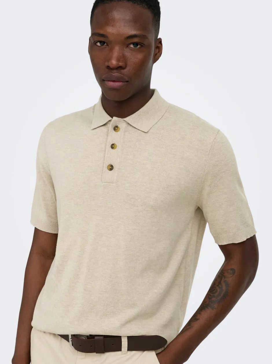 ONSLOUI Strikket poloshirt Strik
