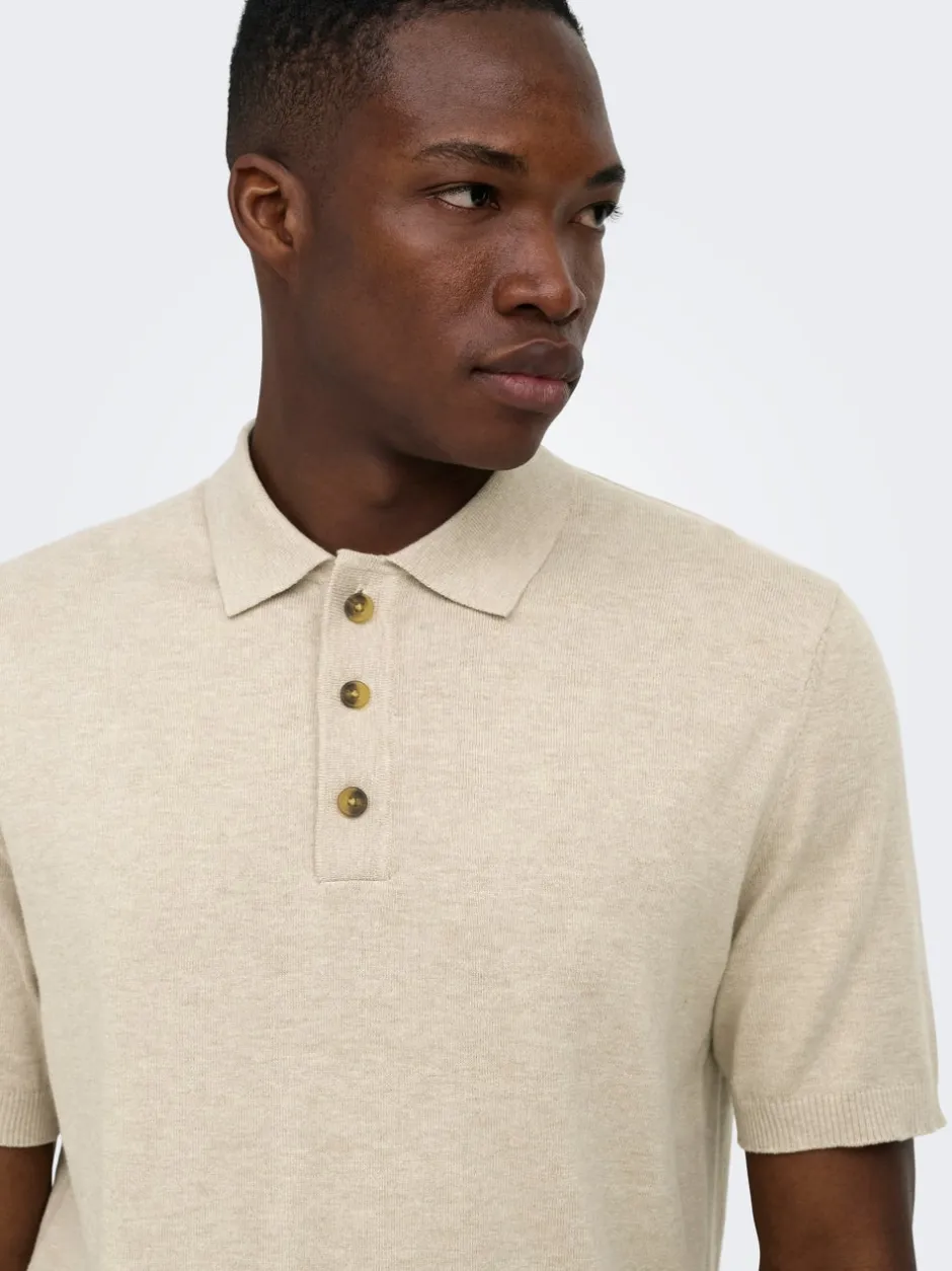 ONSLOUI Strikket poloshirt Strik