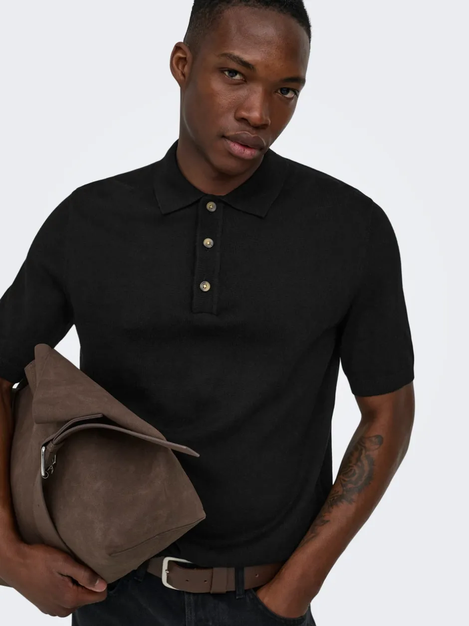 New ONSLOUI Strikket poloshirt Strik