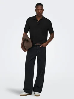 New ONSLOUI Strikket poloshirt Strik