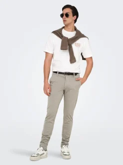 Sale ONSMARK Slim tapered fit Chinobukser Bukser