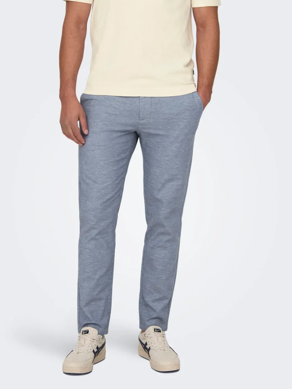Discount ONSMARK Tapered fit Hør Chinobukser Bukser