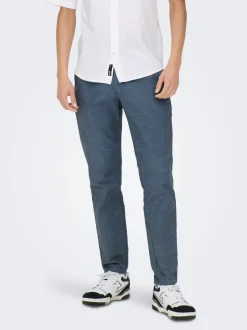 Discount ONSMARK Tapered fit Hør Chinobukser Bukser